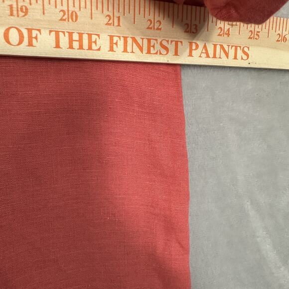 Sundance 100% Linen Shirt Button Up Collared Short Sleeve Coral Women’s Large - Picture 8 of 13